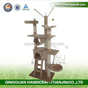 QQPET Luxury <strong>Cat</strong> Tree <strong>Castle</strong> <strong>Cheap</strong> Sisal <strong>Cat</strong> Post Furniture <strong>Cat</strong> Scratching Tree - Product Image 2