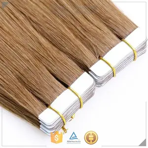 Extensões de cabelo da fita da virgem da marca, cabelo pré-adesivo