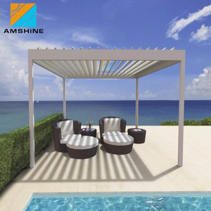 Gazebo motorizzato Pargola balcone tetto in alluminio voyager Pergola all'aperto con tenda laterale