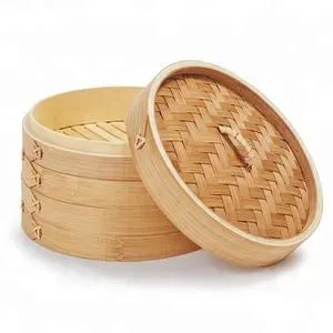 10 polegadas Atacado Tradicional Chinesa de Bambu Alimentos Dim Sum Steamer Grande