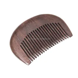 Black sandalwood wooden beard comb for men beard gif set