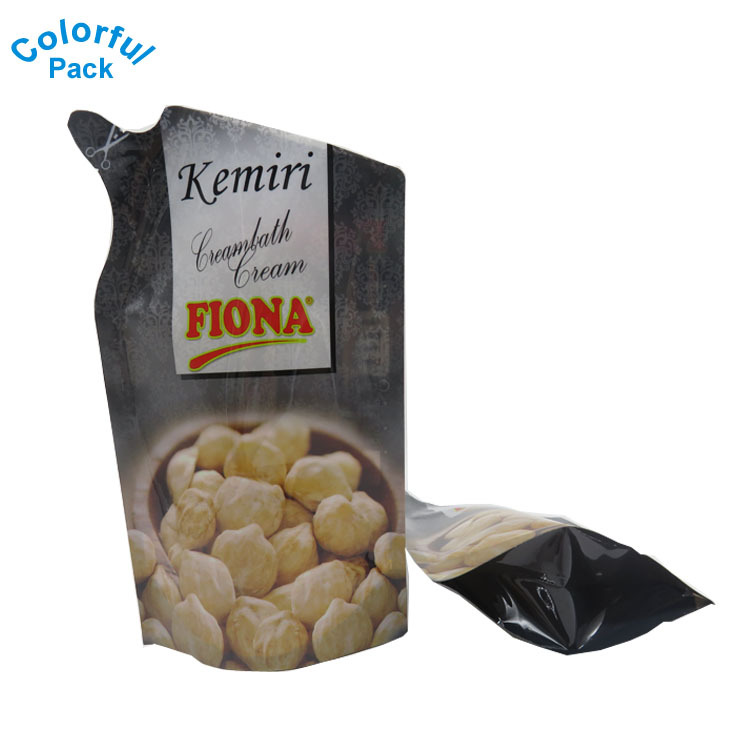 Forme personnalisée Bec Sac Plat et Stand Up Sacs écrous Doypack Poche Pour L'eau Huile De Jus Boisson