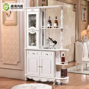 Расписанный вручную белый декоративный шкаф для гостиной