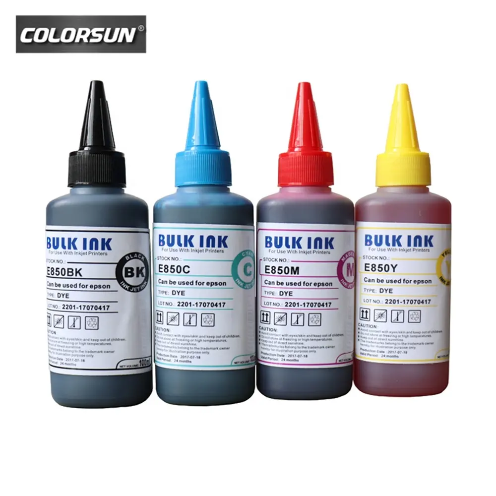 COLORSUN Calidad A + tinta A base de agua tinta de tinte tinta A granel proveedor utilizado para FA04000 para Epson L355 L211 L210L220 L335 PX300 PX435A
