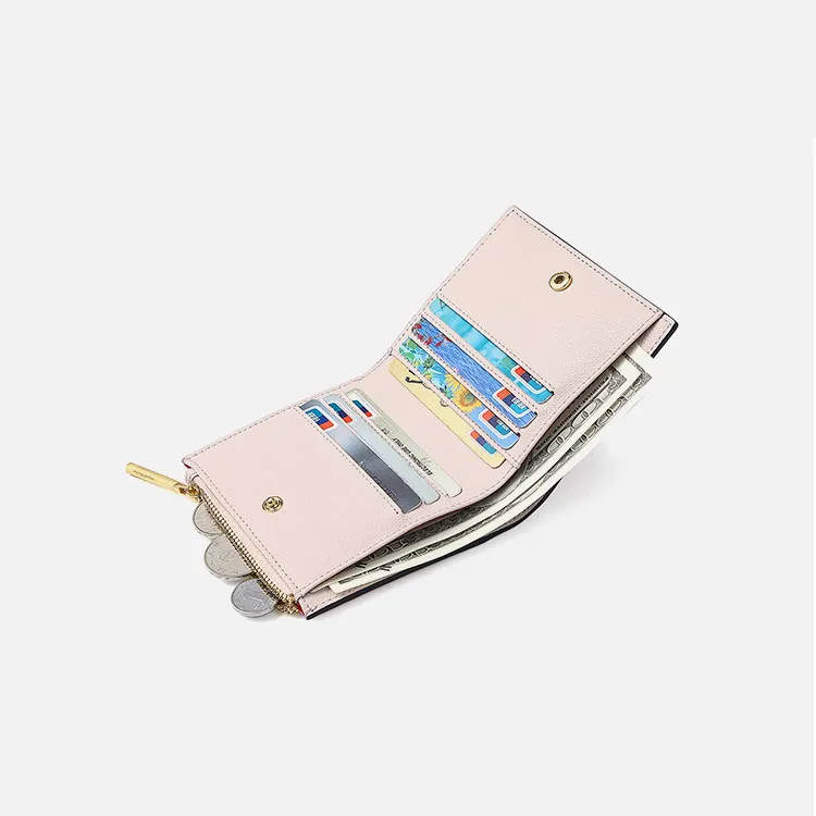 ZB011 Wholesale designer lady PU leather smart zip wallet card holder unique women zipper card wallet