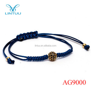 Alto pulido oro macrame hombres joyería pulsera <span class=keywords><strong>de</strong></span> cuerda - Product Image 2