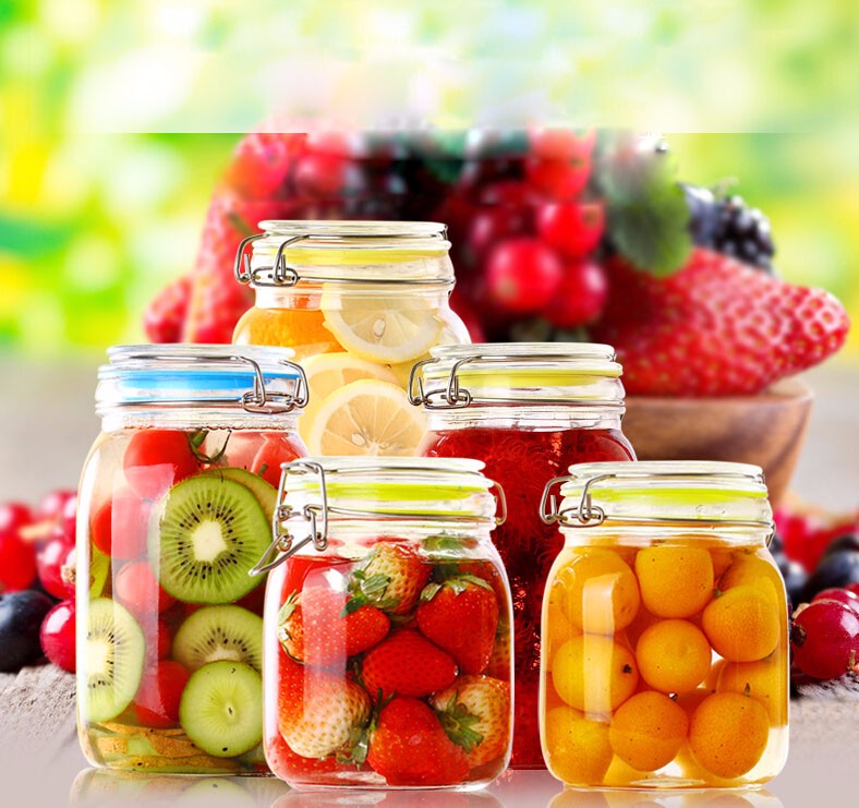 Candy Cookie Empty Spice Kitchen Food Storage Glass Containers Jar With Lids