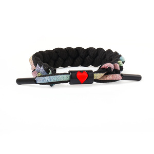 Farbenfrohe Glitzer Schwarz-Weiß Holographisch Reflektierende Liebe Männliche und Weibliche Studenten Mode Spitze Handgewebtes Armband - Product Image 2