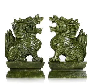 jade animal carvings, South jade chilin Carving Sculpture