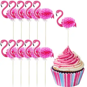 Parti pembe flamingo petek seçtikleri mini flamingo cupcake seçtikleri
