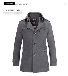 Nuovo Design Plus Size caldo invernale con risvolto monopetto da uomo Casual <span class=keywords><strong>Trench</strong></span>