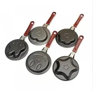 Z258 Mini Carbon Staal Pan Non-stick Bak Pot Cirkel Koken Kookgerei Ontbijt Omelet Pannenkoek Ei Koekenpan