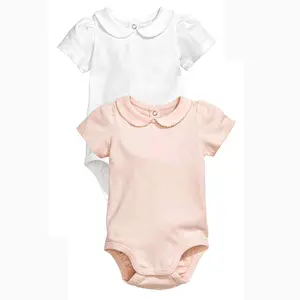 Commercio all'ingrosso Della Cina Marchio Biologico Cotone Tinta Unita Bianco Pagliaccetti Del Bambino <span class=keywords><strong>Vestiti</strong></span> - Product Image 1