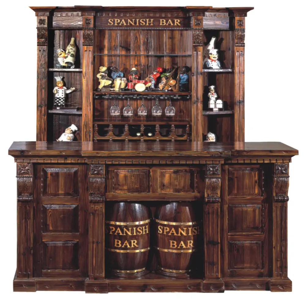 Avrupa antika ahşap şarap sayacı bar tasarımı ev mini bar yer