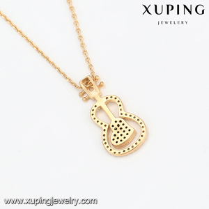 Collar de Oro de <span class=keywords><strong>3</strong></span> Gramos xuping 43975, Diseño de Violín con Circonita, Chapado en Oro, Joyería de Moda - Product Image 2