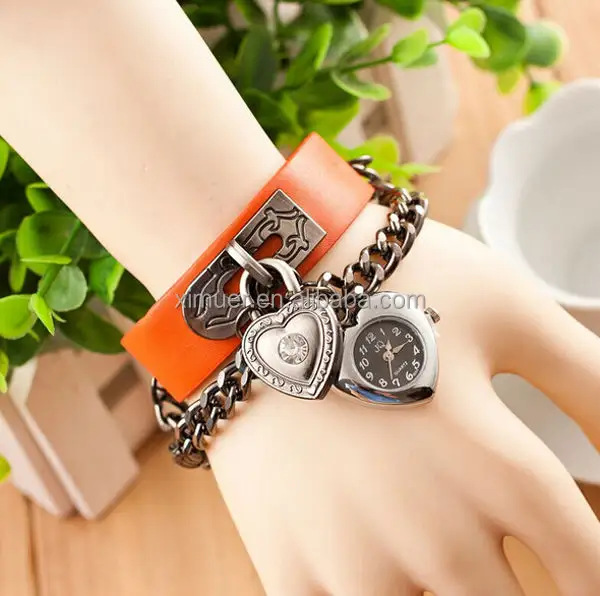 Trendy Dames Sieraden Lederen Armband Horloge