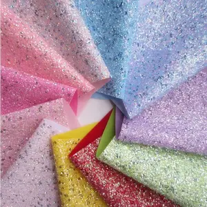 Wholesale A4 Size Chunky Glitter Fabric Faux Leather Sheets Bags Hairbows Crafts