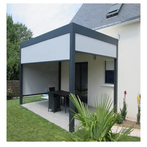 Stores motorisés imperméables en aluminium, 2 pièces, Pergola de jardin, piscines de gazébo, toit avec <span class=keywords><strong>rideau</strong></span> latéral - Product Image 5