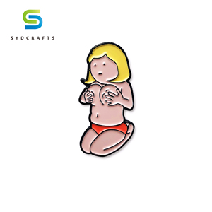 Diseño personalizado mujer desnuda de esmalte suave Pin de solapa insignias de Metal con la gente sin rostro - Product Image 6