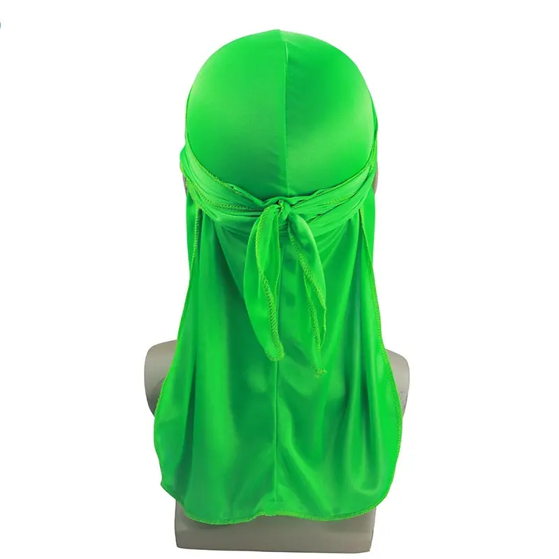 Muslim turban bandanas for mens custom printed logo 16 colors silky green du rag