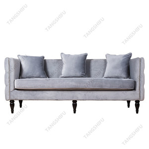 TSF-8125 <span class=keywords><strong>classic</strong></span> 3 persoon grijs fluwelen <span class=keywords><strong>lounge</strong></span> <span class=keywords><strong>suite</strong></span> voor woonkamer meubels - Product Image 5