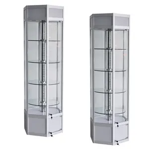Boutique style rotating glasses display stand/rotating glass display cabinet