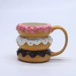 Hot verkauf drei-tier donut keramik kaffee becher