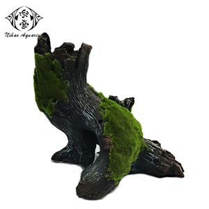 Aquarium Decoratie Kunstmatige Boomstronken Hars Drijfhout Wortel Met Mos Voor Fish Tank Decor - Product Image 1