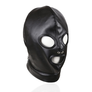 Deri siyah esaret hood köle oyun için BDSM fetiş yetişkin seks oyuncak - Product Image 2