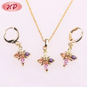 Conjuntos de joyas nupciales de estilo indio, juego de joyería chapada en oro, precio barato - Product Image 1