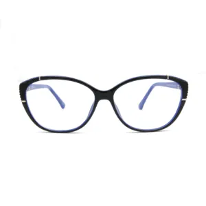 نظارات بصرية من مادة TR90 + CP مزدوجة اللون على شكل عين القطة ، إطارات نظارات بلاستيكية
