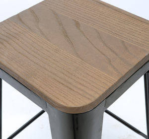 Counter <strong>Stool</strong> Chairs Dining Room Wood Seat Iron Chair <strong>Metro</strong> No Back Metal <strong>Bar</strong> <strong>Stool</strong> Set - Product Image 2