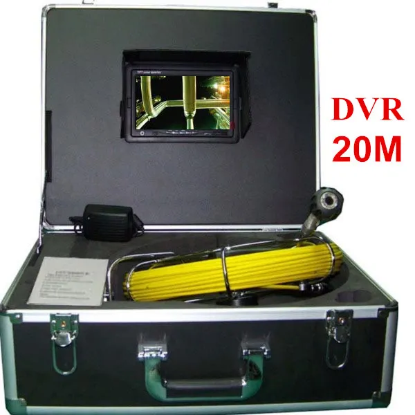 7 אינץ צג 20M כבל 23mm מצלמה ביוב צנרת פיקוח מצלמה עם פונקצית DVR 120 תואר זוית צפייה