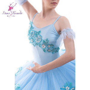Traje de Ballet para Mujer, Tutú Pancake Azul Cielo, Vestido de Bailarina, Tutús de Práctica BLL025 - Product Image 5
