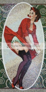 Mb Php53 Sexy Girl Hình Ảnh Handmade Thủy Tinh Khảm Bức Tranh Tường Nội Thất Tường Gạch Khảm Nghệ Thuật Chân Dung - Product Image 5