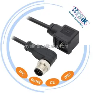 M12 cable to DIN43650 solenoid valve connector