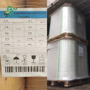 60gsm 120gsm Phân Hủy Sinh Học <span class=keywords><strong>Red</strong></span> Stripe Straw Giấy 14Mm 15Mm Chiều Rộng Cuộn - Product Image 2
