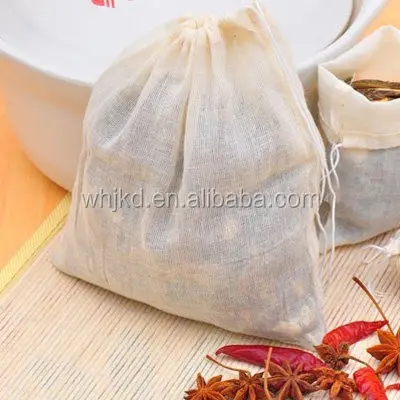 De algodón muselina bolsas reutilizables de hierbas de té