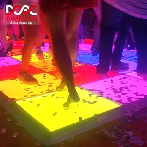 Renkli sahne aydınlatma sınırlı dj dans kat led şerit ışık, led yer karoları basınca duyarlı