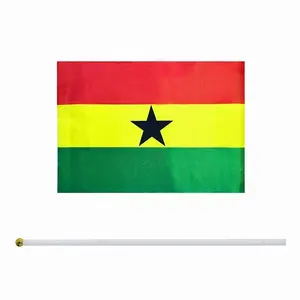 Оптовая продажа с фабрики, бесплатный образец, рекламный ручной флаг Ганы