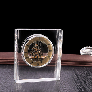 Chất Lượng cao Nhà Máy Bán Thiết Kế Độc Đáo Rõ Ràng Pha Lê bảng Đồng Hồ cho Trang Trí Nội Thất đồng hồ trong bàn - Product Image 1