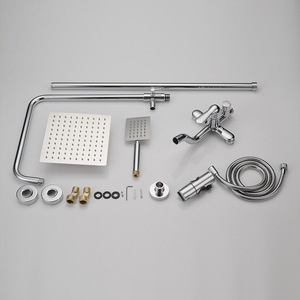HUICI Modern Style Bath Rain <strong>Shower</strong> Set Hot and Cold Water Column with Diverter Hand <strong>Shower</strong> Faucet <strong>Accessory</strong> for Bathroom - Product Image 4