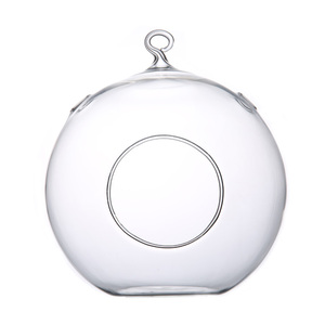 Air Plant Glass Terrarium <strong>Tea</strong> <strong>Light</strong> Cover <strong>Hanging</strong> 100mm Clear Glass Ball Candle <strong>Holders</strong> for Wedding Decoration - Product Image 2