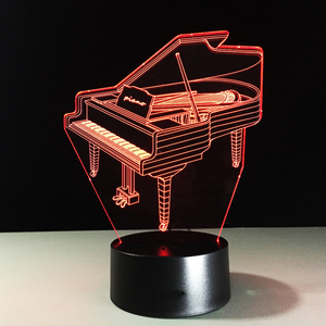 Strumento di musica Retro Piano <span class=keywords><strong>3D</strong></span> USB HA CONDOTTO LA Lampada 7 Colori Lampadina Musicista Regalo del Bambino Camera Da Letto Della Decorazione Elegante RGB Luce di Notte - Product Image 1