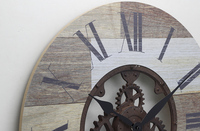 Reloj de pared de MDF de 20 pulgadas, arte de sublimación de engranajes de esqueleto
