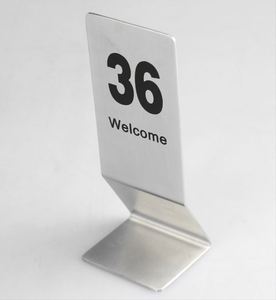 Support de numéro de <span class=keywords><strong>table</strong></span> ou de <span class=keywords><strong>menu</strong></span> en métal argenté carré pour restaurant - Product Image 2