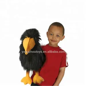 Hot Sale Wholesale Adjustable Black Color Bird Plush Hand Puppets