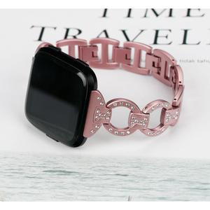 Tschick – Bracelets métalliques pour montre <span class=keywords><strong>Fitbit</strong></span> Versa, Bracelets Bling avec strass pour femmes et filles - Product Image 5