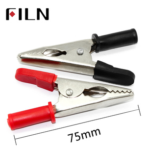 75mm Rouge Noir En Laiton Nickelé <span class=keywords><strong>Voiture</strong></span> <span class=keywords><strong>Pinces</strong></span> Crocodiles <span class=keywords><strong>Pinces</strong></span> De <span class=keywords><strong>Batterie</strong></span> Pince <span class=keywords><strong>Crocodile</strong></span> - Product Image 2