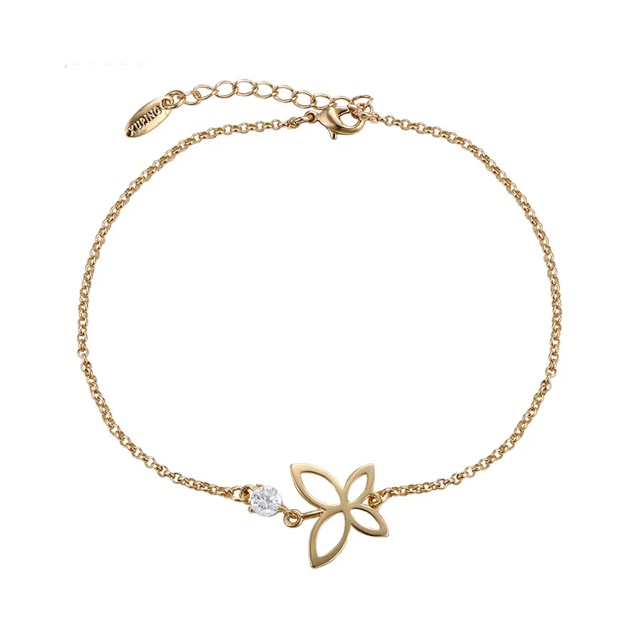 75173 Xuping latest gold jewellery designs current butterfly gold charm bracelet for girls